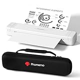 Phomemo P831 Thermodrucker, 300dpi Mobiler Drucker A4 für für Kleine Unternehmen, Autos, Verträge, Reisen,…