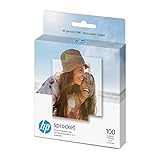 HP Sprocket Premium Zink Fotopapier mit klebender Rückseite, 5 x 7,6 cm, 100 Blatt, kompatibel mit HP…
