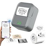 Ablemark Mini Drucker, Aufkleber Drucker Fotodrucker Bluetooth 2 Zoll 20–58 mm, Thermodrucker Drucker…
